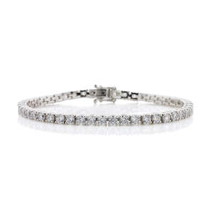Bracelets: Hearts & Arrows Diamond Tennis Bracelet 5.49ct