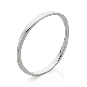 Bracelets: Oval Tapered Bangle in Silver
