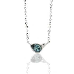 Necklaces: Toi et Moi Pendant in Teal