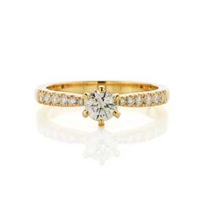 Engagement Rings: Classic Six Claw Solitaire with Diamond Band