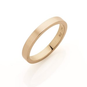 Wedding Rings: Flat Profile Wedding Ring in Rose Gold