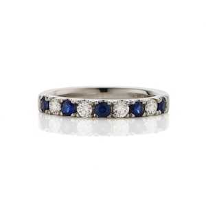 Dress Rings: Sapphire & Diamond Micro-Claw Band