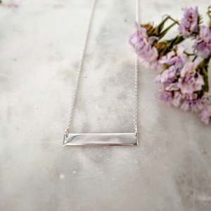 Pendants: Horizontal Bar Pendant with Chain