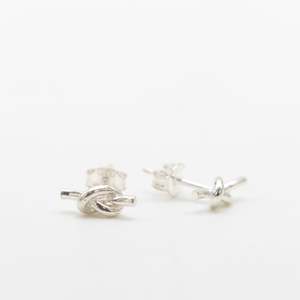 Earrings: Silver Knot Studs
