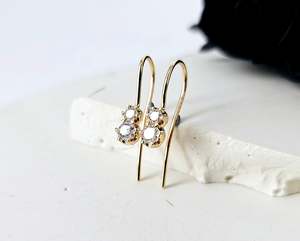 Yellow Gold Dangle Diamond Studs