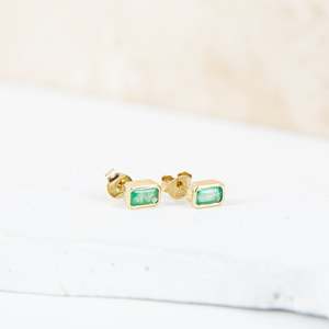 Earrings: Emerald Stud Earrings