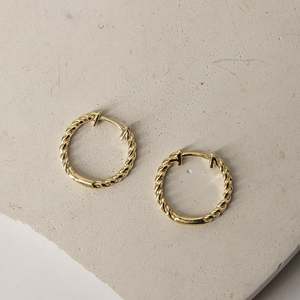Earrings: Bubble Huggie Earring in 9ct Yellow Gold