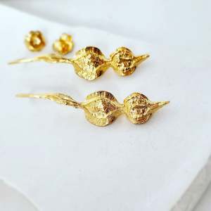 Earrings: Kowhai Seed Pod Earrings: Nature's Artistry