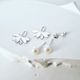 White Pearl Stud with Layered Leaf Piece