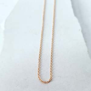 Short Round Cable Link Chain in 9ct Rose Gold