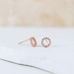 Local Jewellery: Delicate Open Circle Rose Gold Studs