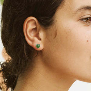 Nick Von K: Pounamu Heart Studs