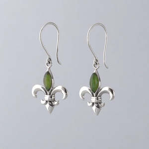 Pounamu Fleur de Lis Earrings