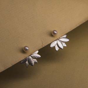 Earrings: Botanical Pearl Studs