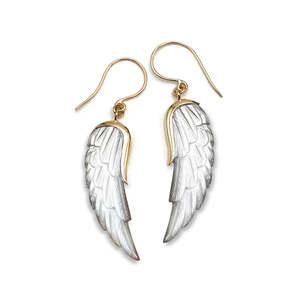 Nick Von K: 9 carat Gold Mother of Pearl Wing Earrings