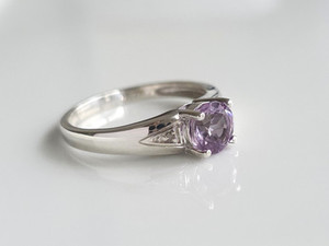 Products: 925 Sterling Silver Amethyst Diamond Ring 1215260326