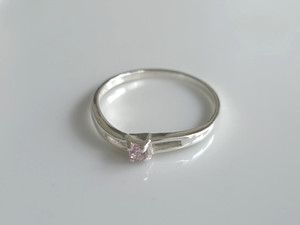Products: 925 Sterling Silver CZ Rose-Pink Solitaire Ring 1196260226