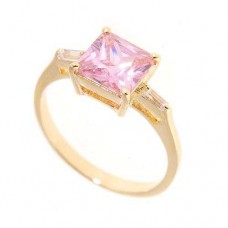 Products: 18k Gold 2 Created Diamonds & Pink Diamond Ring