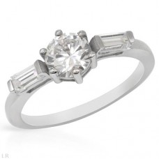 Products: 1.75 CTW Cz S-Silver 3-Stone Ring Size 7