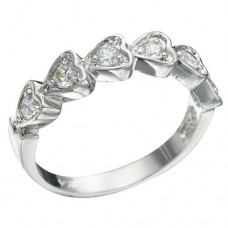 Products: Rhodium Hearts Brilliant Clear CZ Ring