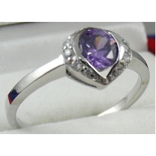 Products: 18K W-Gold Plated Brilliant Amethyst Ring