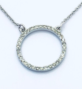 Eternity Necklace with 1/5 Carat TW SI2 Quality Diamonds in 14k White Gold J Ferns Jewellery