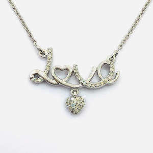 Love Necklace with SI2 Quality Diamonds in 14k White Gold J Ferns Jewellery
