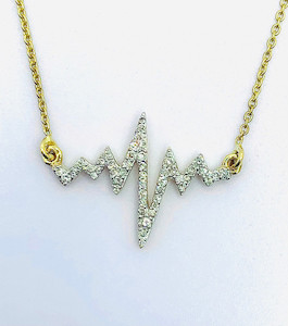 Products: Heartrate Necklace with SI2 Quality Diamonds in 14k Yellow Gold J Ferns Jewellery