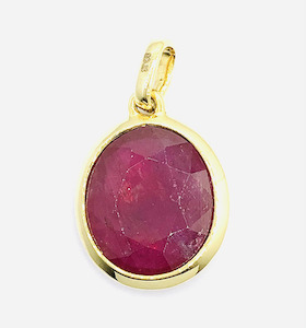 9Cts Ruby Gemstone Pendant in 10k Gold (PND_001) J Ferns Jewellery