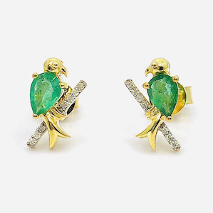Products: Love Bird in Natural Emerald/Sapphire & Diamond Earrings J Ferns Jewellery