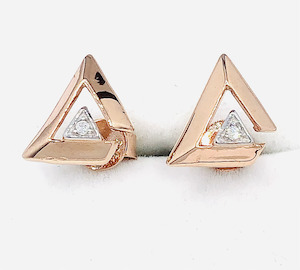 Triangle Diamond Earring in Sterling Silver J Ferns Jewellery