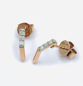 Products: Diamond Drop Stud Earrings in Sterling Silver J Ferns Jewellery