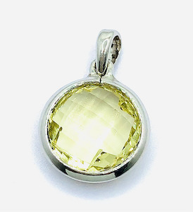 4.5Cts Lemon Topaz Gemstone Pendant in Sterling Silver (PND_002) J Ferns Jewellery