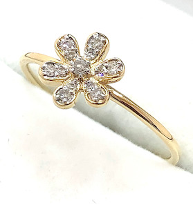 Flower Ring in Diamond and Gold (10420) J Ferns Jewellery