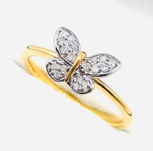 Products: Butterfly Ring in Diamond and Gold (ZFR_0060) J Ferns Jewellery