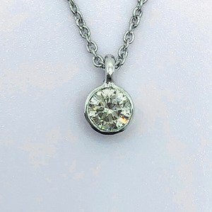 Solitaire Diamond Pendant 0.17 Carat SI1 Quality in 10k White Gold J Ferns Jewellery