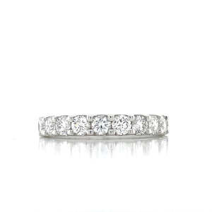 Rings Bands: 18K White Gold 1.05ct Diamond Band Ring