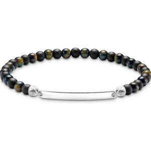 Thomas Sabo Charm Club: THOMAS SABO REBEL BLUE TIGERS EYE&OBSID B/L 19cm