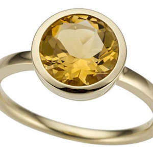 Gemstone Jewellery: 9k Yellow Gold Citrine Ring