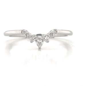 Anniversary Rings: 9K White Gold Chevron Diamond Ring