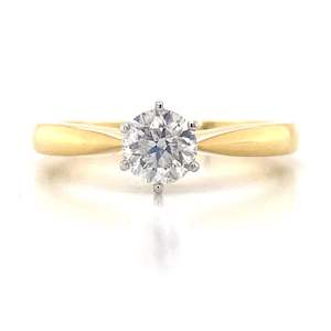 Engagement Rings: 18K B/Tne 0.50ct Solitaire Diamond Ring