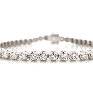 Diamond Bracelets Bangles: 18K White Gold 3ct Diamond Tennis Bracelet