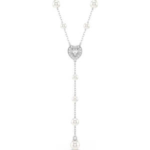 SWAROVSKI CAPSULE:NECKLACE PRL T CRY/RHS