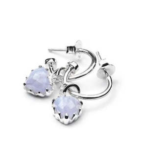 Earrings: Stolen Girlfriends Club Love Anchor Earrings Blue Lace Agate
