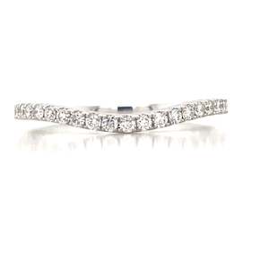 Anniversary Rings: 18K White Gold Chevron Diamond Ring