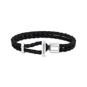 Thomas Sabo Charm Club: THOMAS SABO REBEL BLACK LEATHER BRACELET
