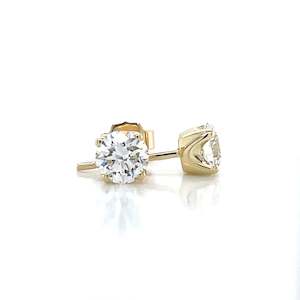 Earrings: 9K Yellow Gold 2=1.00ct Lab Grown Diamond Stud Earrings