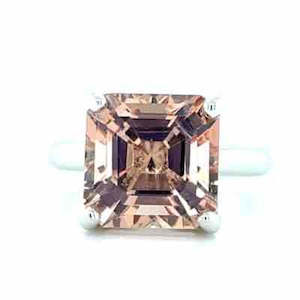 Gemstone Jewellery: 'Amelia' Platinum 6.85ct Morganite Ring