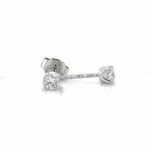 Diamonds: 9K White Gold 2=0.25ct Lab Grown Diamond Stud Earrings