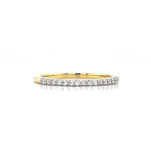 Engagement Wedding Rings: 18K B/Tn 15=0.13ct G SI Diamond Ring